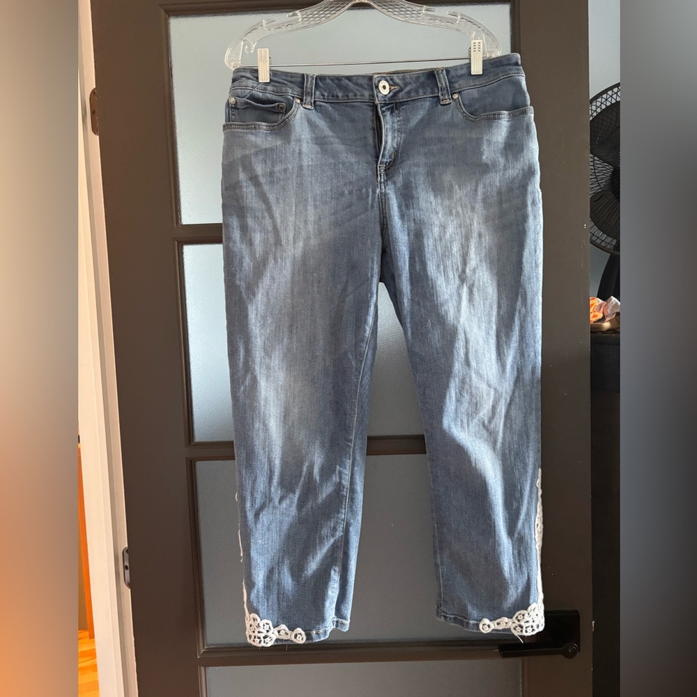 INC International Concepts Blue Ankle Cropped Jeans